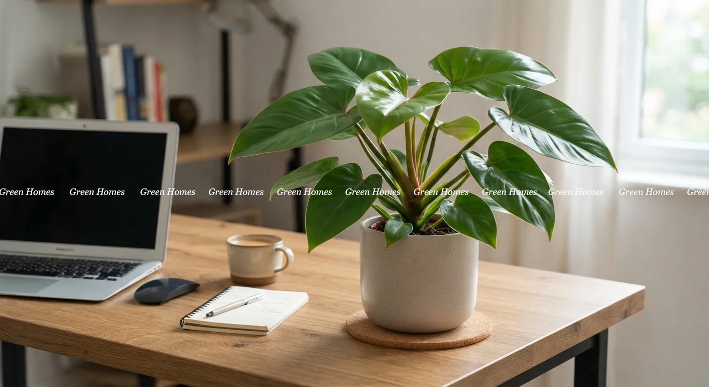 Cây trầu bà đế vương xanh để bàn làm việc _Green Homes